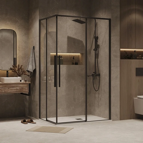 Душевой уголок GROSSMAN Galaxy 1/2.K33.01.11.21.00-1/2.K33.01.70.21.00 (110х70х195) раздвижная,черный матовый,стекло прозрачное Душевой уголок GROSSMAN Galaxy 1/2.K33.01.11.21.00-1/2.K33.01.70.21.00 (110х70х195) раздвижная,черный матовый,стекло прозрачное