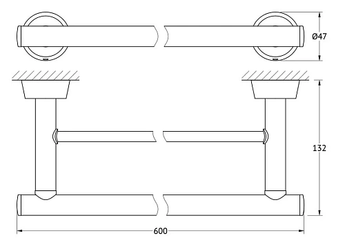 Полотенцедержатель FBS Vizovice VIZ 037 двойной длина 60 см Полотенцедержатель FBS Vizovice VIZ 037 двойной длина 60 см