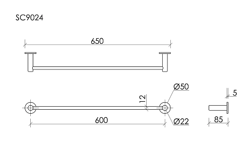 Полотенцедержатель SANCOS Base SC9024BN брашированный никель Полотенцедержатель SANCOS Base SC9024BN брашированный никель