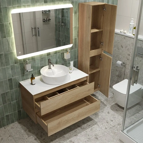 Тумба со столешницей и раковиной BelBagno KRAFT 80 kraft80rnn-kepbo-1306-set подвесная KRAFT80RNN-KEPBO-1306-SET Тумба со столешницей и раковиной BelBagno KRAFT 80 kraft80rnn-kepbo-1306-set подвесная KRAFT80RNN-KEPBO-1306-SET