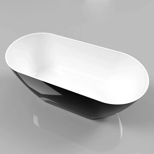 Ванна из искусственного камня WHITECROSS Coral A 165x75 (черный/белый глянец) искусственный камень 0 0213.165075.10100 Ванна из искусственного камня WHITECROSS Coral A 165x75 (черный/белый глянец) искусственный камень 0 0213.165075.10100