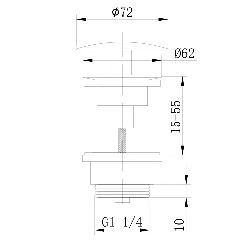 Донный клапан ABBER AF0012W без перелива, фиксированный, белый Донный клапан ABBER AF0012W без перелива, фиксированный, белый