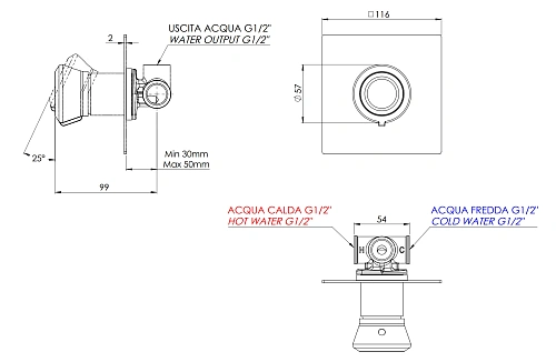 Смеситель для душа Remer Element ET30QCFP, черный брашированный хром Смеситель для душа Remer Element ET30QCFP, черный брашированный хром