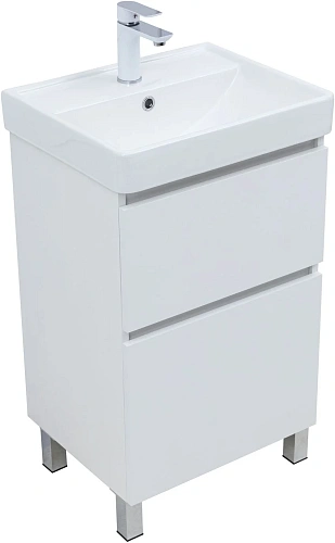 Тумба под раковину Aquanet Вега 50 00344120 напольная, белый глянец Тумба под раковину Aquanet Вега 50 00344120 напольная, белый глянец