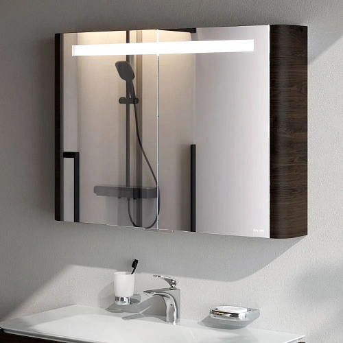 Зеркальный шкаф AM.PM Sensation M30MCX1001TF 100 см, с подсветкой, табачный дуб Зеркальный шкаф AM.PM Sensation M30MCX1001TF 100 см, с подсветкой, табачный дуб