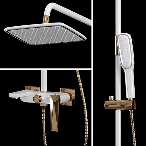 Душевая система Boheme VENTURO белый-золото 388-W Душевая система Boheme VENTURO белый-золото 388-W