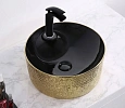 Раковина CeramaLux D1306H022 накладная, черный/золото Раковина CeramaLux D1306H022 накладная, черный/золото
