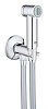 Картинка анонса товара «гигиеническая лейка grohe sena trigger spray 35 (душевая лейка, вентиль запорный, душевой шланг), хром 26332000»