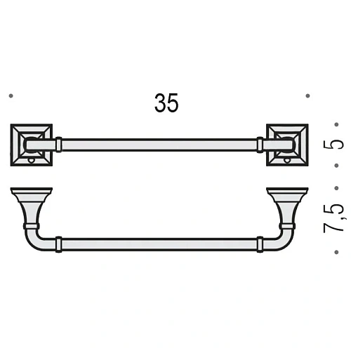 Полотенцедержатель Colombo Portofino B3209.CR хром Полотенцедержатель Colombo Portofino B3209.CR хром