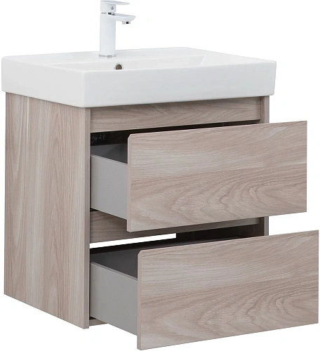 Тумба под раковину Aquanet Nova Lite 60 орех светлый (2 ящика) 00287884 Тумба под раковину Aquanet Nova Lite 60 орех светлый (2 ящика) 00287884