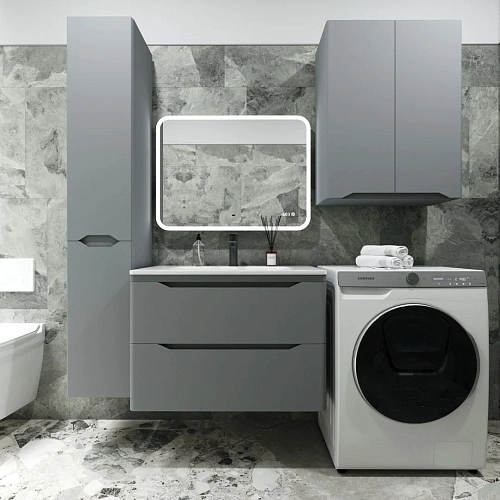 Тумба под раковину Style Line Марелла 80 Люкс антискрейтч серый, PLUS подвесная СС-00002412 Тумба под раковину Style Line Марелла 80 Люкс антискрейтч серый, PLUS подвесная СС-00002412