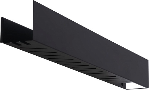 Полка Aquanet Магнум 90x12 черная матовая, с крючками 00302222 Полка Aquanet Магнум 90x12 черная матовая, с крючками 00302222