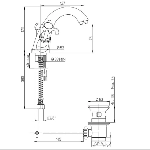 Душевой гарнитур Paini Ravena RVCR121 Душевой гарнитур Paini Ravena RVCR121