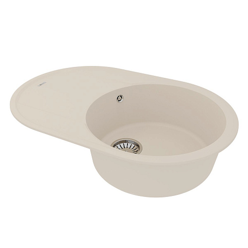 Кухонная мойка Lemark LACHA 760 врезная овальная из кварцгранита, с крылом, шампань 9910060 Кухонная мойка Lemark LACHA 760 врезная овальная из кварцгранита, с крылом, шампань 9910060