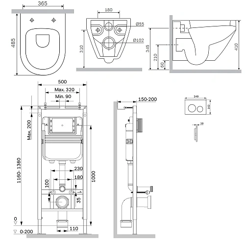 Комплект инсталляции AM.PM Spirit V2.0 IS130101.701900 MasterFit с клавишей L белый с унитазом Spirit V2.0 Aquaspin Комплект инсталляции AM.PM Spirit V2.0 IS130101.701900 MasterFit с клавишей L белый с унитазом Spirit V2.0 Aquaspin