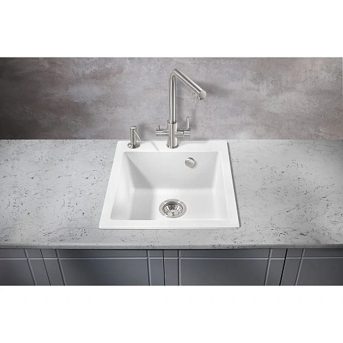 Кухонная мойка Milacio Murcia 46 Cuarzo (MC.77032), белый Кухонная мойка Milacio Murcia 46 Cuarzo (MC.77032), белый