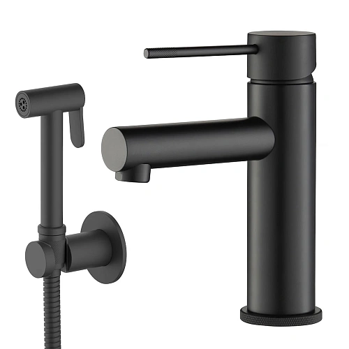 Смеситель для раковины Timo Saona 2360/03G с гигиеническим душем черный Смеситель для раковины Timo Saona 2360/03G с гигиеническим душем черный