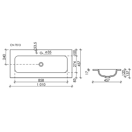 Раковина Ceramica Nova Grace CN7013MB накладная с отверстием под смеситель, 1010x457x137 мм, черный матовый Раковина Ceramica Nova Grace CN7013MB накладная с отверстием под смеситель, 1010x457x137 мм, черный матовый