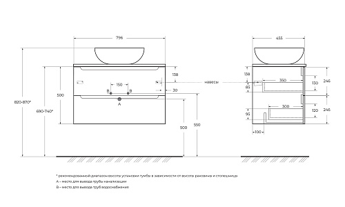 Тумба со столешницей и раковиной BelBagno ETNA 80 etna80rw-kepmno-1302-set подвесная ETNA80RW-KEPMNO-1302-SET Тумба со столешницей и раковиной BelBagno ETNA 80 etna80rw-kepmno-1302-set подвесная ETNA80RW-KEPMNO-1302-SET
