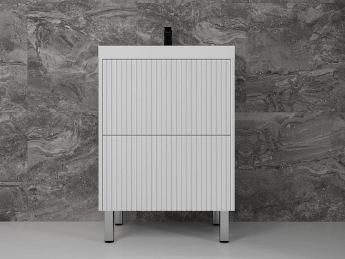 Тумба под раковину Style Line Стокгольм 60, Classic 60 белый рифленый софт, PUSH напольная ЛС-00002333 Тумба под раковину Style Line Стокгольм 60, Classic 60 белый рифленый софт, PUSH напольная ЛС-00002333