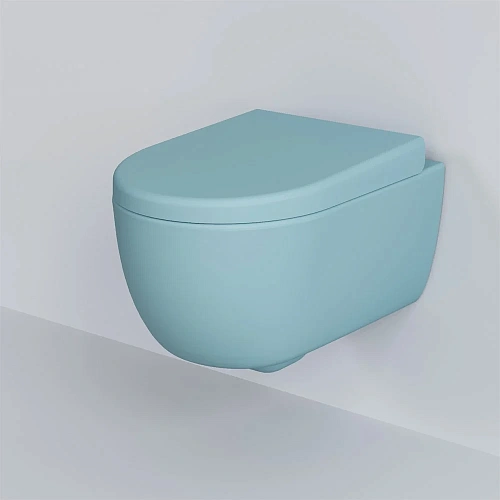 Унитаз подвесной Abner 103T20801R (545x360x330) матовый голубой безободковый с толстой крышкой 103T20801R-102T20801 Унитаз подвесной Abner 103T20801R (545x360x330) матовый голубой безободковый с толстой крышкой 103T20801R-102T20801