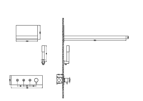 Душевая система Boheme Fusion 130-B с внутренней частью, чёрный Душевая система Boheme Fusion 130-B с внутренней частью, чёрный