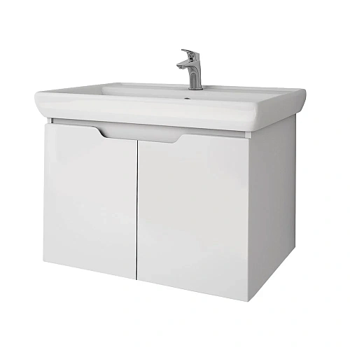 Тумба под раковину DREJA Q (D), 70 см, подвесная, 2 дверцы, белый глянец 99.1002 Тумба под раковину DREJA Q (D), 70 см, подвесная, 2 дверцы, белый глянец 99.1002
