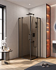 Картинка анонса товара «душевой уголок cezares slider-a-2-80/90-br-nero 80-90x80-90см стекло тонированное (бронза), профиль черный»