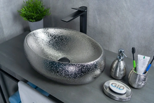 Раковина Gid 9030s 52235 накладная хром 48x34x15 Раковина Gid 9030s 52235 накладная хром 48x34x15