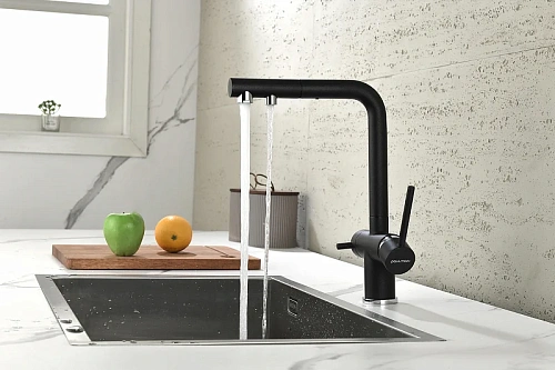 Смеситель для кухни Paulmark SERPENTINE черный Se213222-BLM Смеситель для кухни Paulmark SERPENTINE черный Se213222-BLM