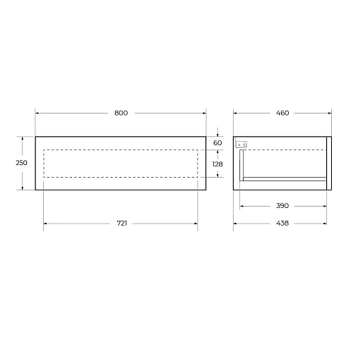 Тумба под раковину CEZARES CADRO-80-1C-SO-NR-BLUM Nero 970x450 подвесная Тумба под раковину CEZARES CADRO-80-1C-SO-NR-BLUM Nero 970x450 подвесная