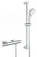 Смеситель для душа GROHE Grohtherm 1000 Performance, с душевым гарнитуром, хром (34834000) термостат Смеситель для душа GROHE Grohtherm 1000 Performance, с душевым гарнитуром, хром (34834000) термостат