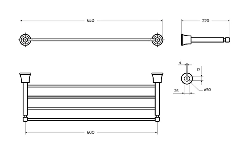 Полотенцедержатель CEZARES LIBERTY CZR-F-8983 хром Полотенцедержатель CEZARES LIBERTY CZR-F-8983 хром