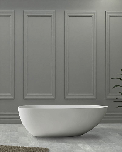 Ванна отдельностоящая ABBER AS9611-1.6 160x75 универсальная, белая матовая, искусственный камень Ванна отдельностоящая ABBER AS9611-1.6 160x75 универсальная, белая матовая, искусственный камень