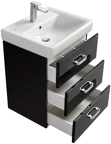 Тумба под раковину Aquaton Америна 60 М черная 1A168901AM950 Тумба под раковину Aquaton Америна 60 М черная 1A168901AM950