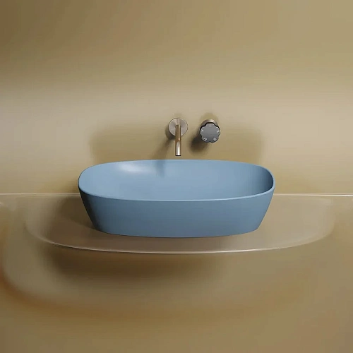 Раковина Ceramica Nova ELEMENT CN6049ML голубой матовый накладная Раковина Ceramica Nova ELEMENT CN6049ML голубой матовый накладная