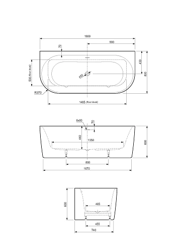 Акриловая ванна CEZARES METAURO-INT-Wall-180-80-60-G-W-MATT 1800x800 серый матовый Акриловая ванна CEZARES METAURO-INT-Wall-180-80-60-G-W-MATT 1800x800 серый матовый