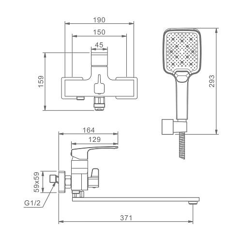 Смеситель для ванны Raglo R01.22, хром Смеситель для ванны Raglo R01.22, хром