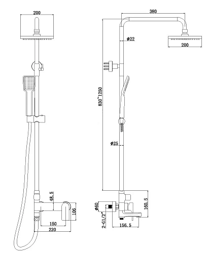 Душевая система Bravat Real F6333367CP-A-RUS со смесителем Душевая система Bravat Real F6333367CP-A-RUS со смесителем