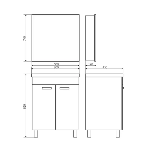 Зеркальный шкаф Comforty Диана-60 00003121162 белый глянец Зеркальный шкаф Comforty Диана-60 00003121162 белый глянец