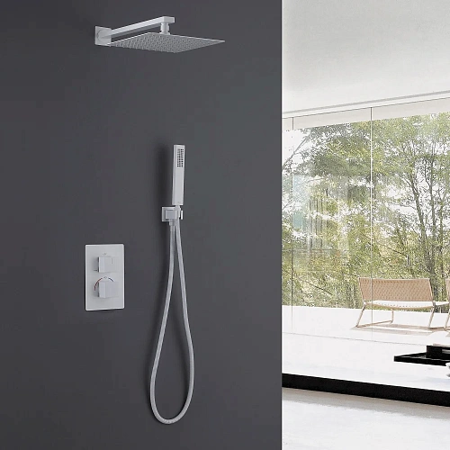 Душевая система ABBER Daheim AF8251W скрытого монтажа без излива, термостат, белая матовая Душевая система ABBER Daheim AF8251W скрытого монтажа без излива, термостат, белая матовая