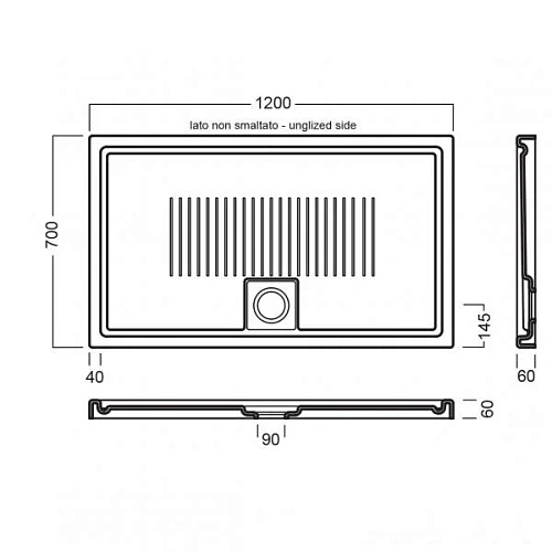 Душевой поддон Hatria LIF.ST YXMI01 120х70 см Душевой поддон Hatria LIF.ST YXMI01 120х70 см