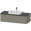 Картинка анонса товара «тумба под раковину duravit happy d.2 plus hp4942m9292 подвесная 130 см серый камень»