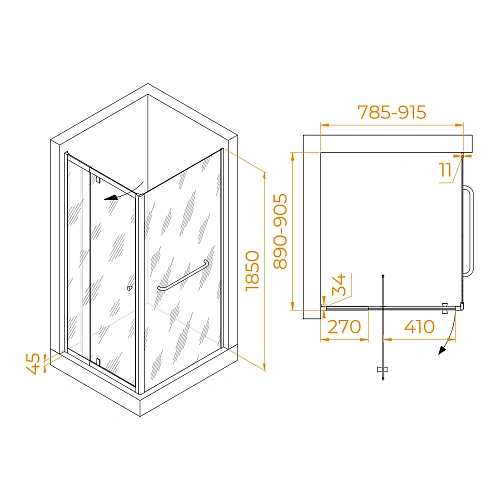 Душевой уголок RGW PA-44-1 (PA-02 + Z-060-1) 800x900 мм 410844189-011 хром Easy Clean Душевой уголок RGW PA-44-1 (PA-02 + Z-060-1) 800x900 мм 410844189-011 хром Easy Clean