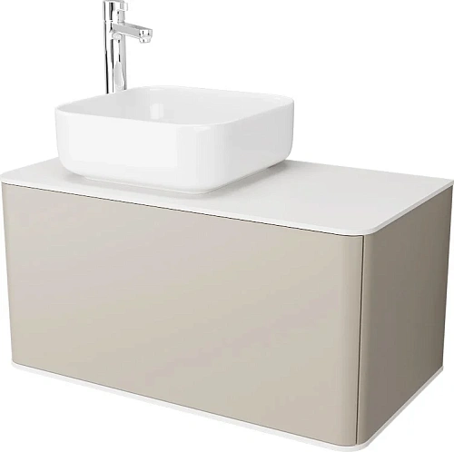Тумба с раковиной STWORKI Ноттвиль 80 бежевый шелк, с отверстием под смеситель 414403 Тумба с раковиной STWORKI Ноттвиль 80 бежевый шелк, с отверстием под смеситель 414403