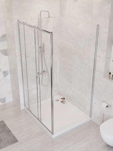 Душевой уголок BelBagno UNO-195-AH-1-110/100-C-Cr 110x100 см, профиль хром, стекло прозрачное Душевой уголок BelBagno UNO-195-AH-1-110/100-C-Cr 110x100 см, профиль хром, стекло прозрачное