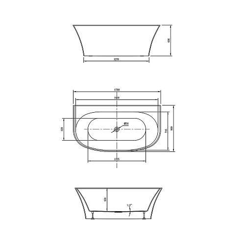Акриловая ванна Vincea VBT-423-1700, 1700x900x600 белая, слив-перелив в комплекте, хром Акриловая ванна Vincea VBT-423-1700, 1700x900x600 белая, слив-перелив в комплекте, хром