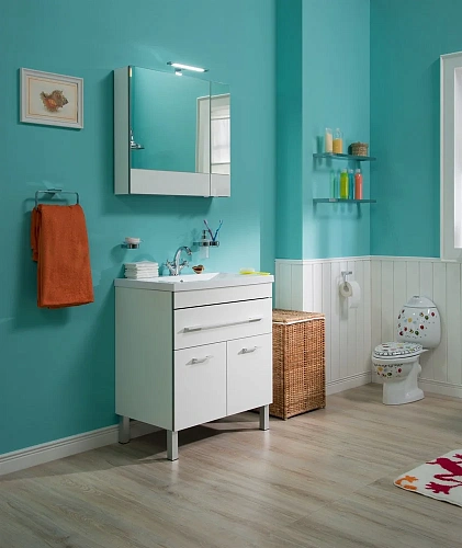 Тумба с раковиной Aquanet Верона 75 белый (напольная 1 ящик 2 дверцы) 00287670 Тумба с раковиной Aquanet Верона 75 белый (напольная 1 ящик 2 дверцы) 00287670