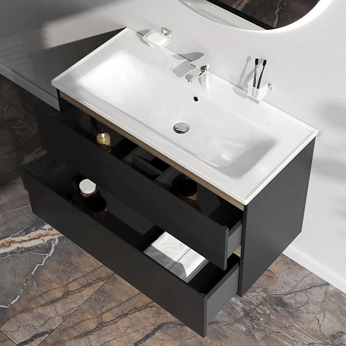 Тумба под раковину AM.PM X-Joy M85AFHX1002BM подвесная, 100 см, черный матовый Тумба под раковину AM.PM X-Joy M85AFHX1002BM подвесная, 100 см, черный матовый