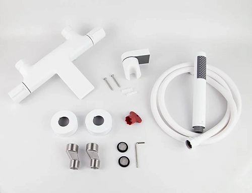 Смеситель для ванны Kaiser Serio 05322-4 с термостатом Белый матовый Смеситель для ванны Kaiser Serio 05322-4 с термостатом Белый матовый